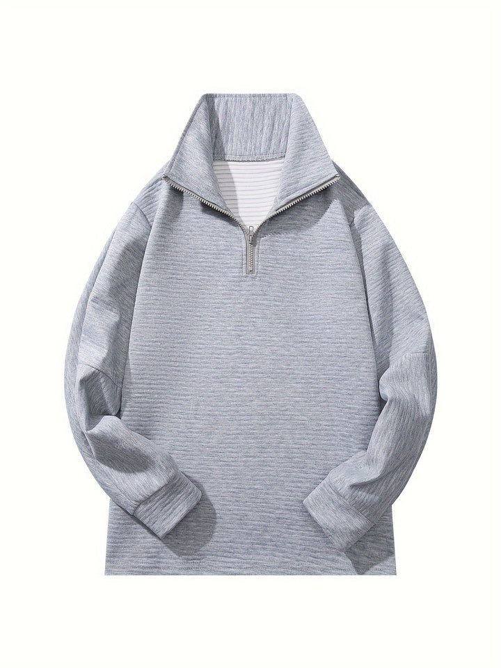Leta | Women Ribbed Stand Half Zip Pullover