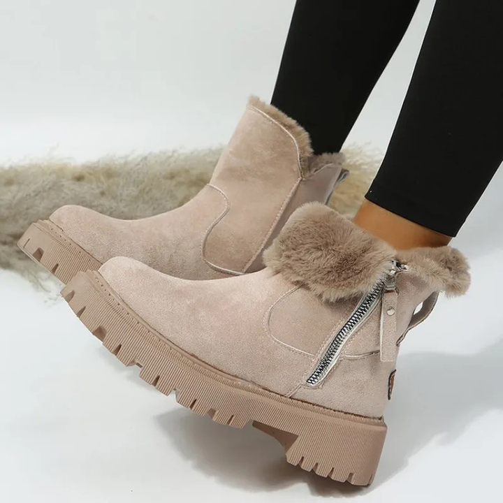 Thisbe | Women Faux Fur Trim Platform Boots