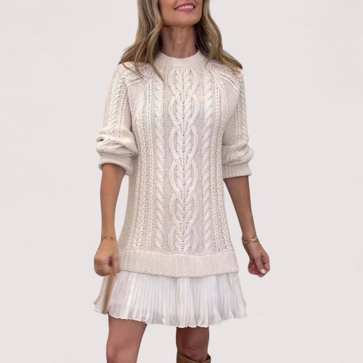 Iva | Women Cable Tunic Pullover Sweater