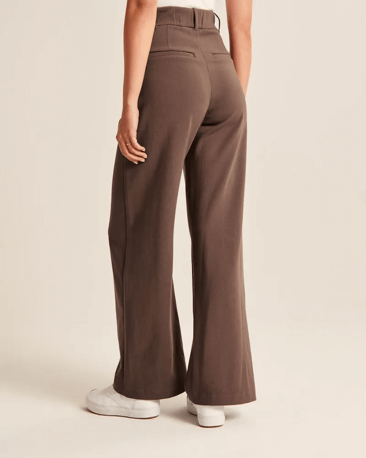 Lorene Women High Waist Pleated Wide Leg Dress Pants