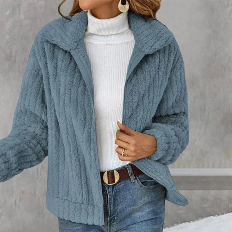 Yana | Women Zip Collar Fluffy Jacket