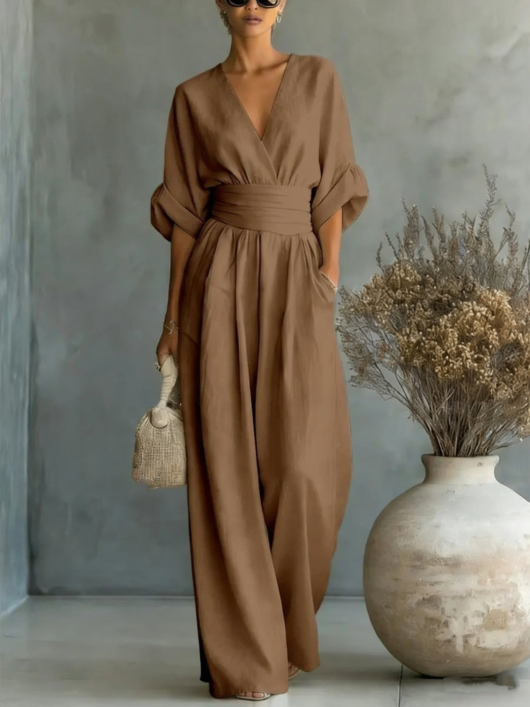 Hermione | Women Wide Leg Linen Jumpsuit