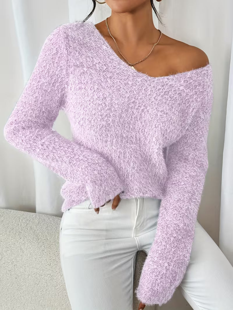 Roos | Women Textured V Neck Sweater