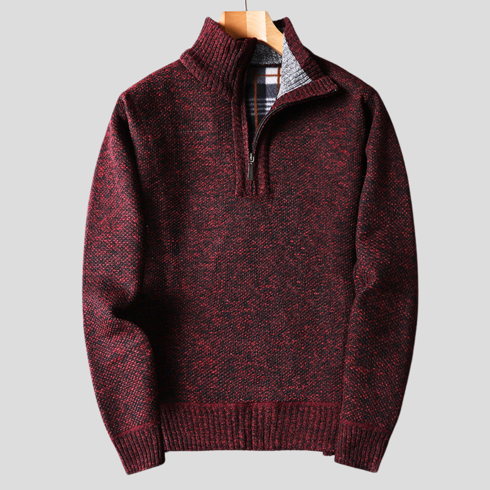 Nolan | Men Tweed Quarter Zip Sweater