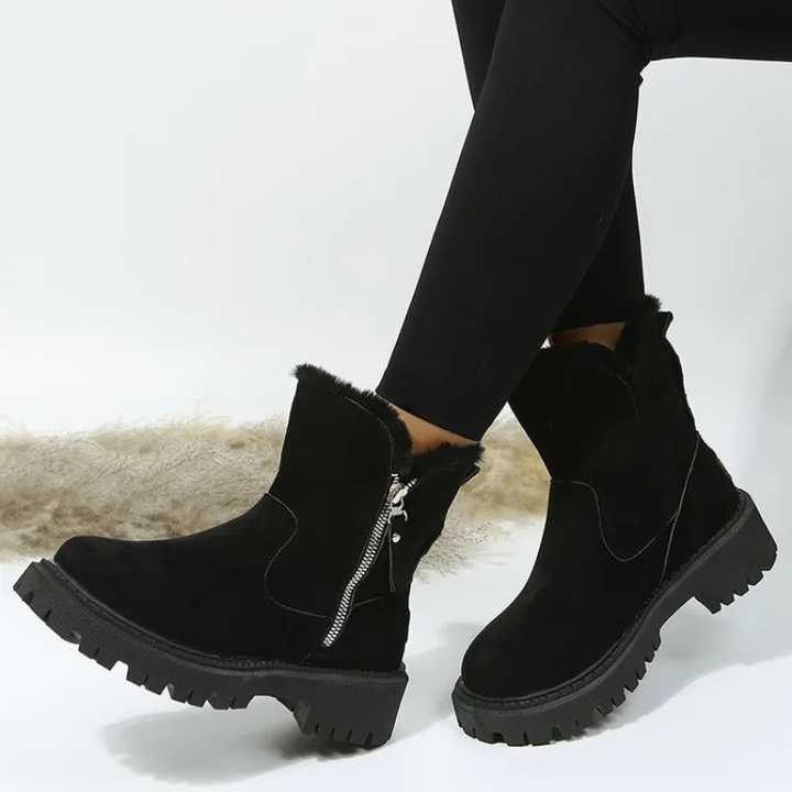 Thisbe | Women Faux Fur Trim Platform Boots
