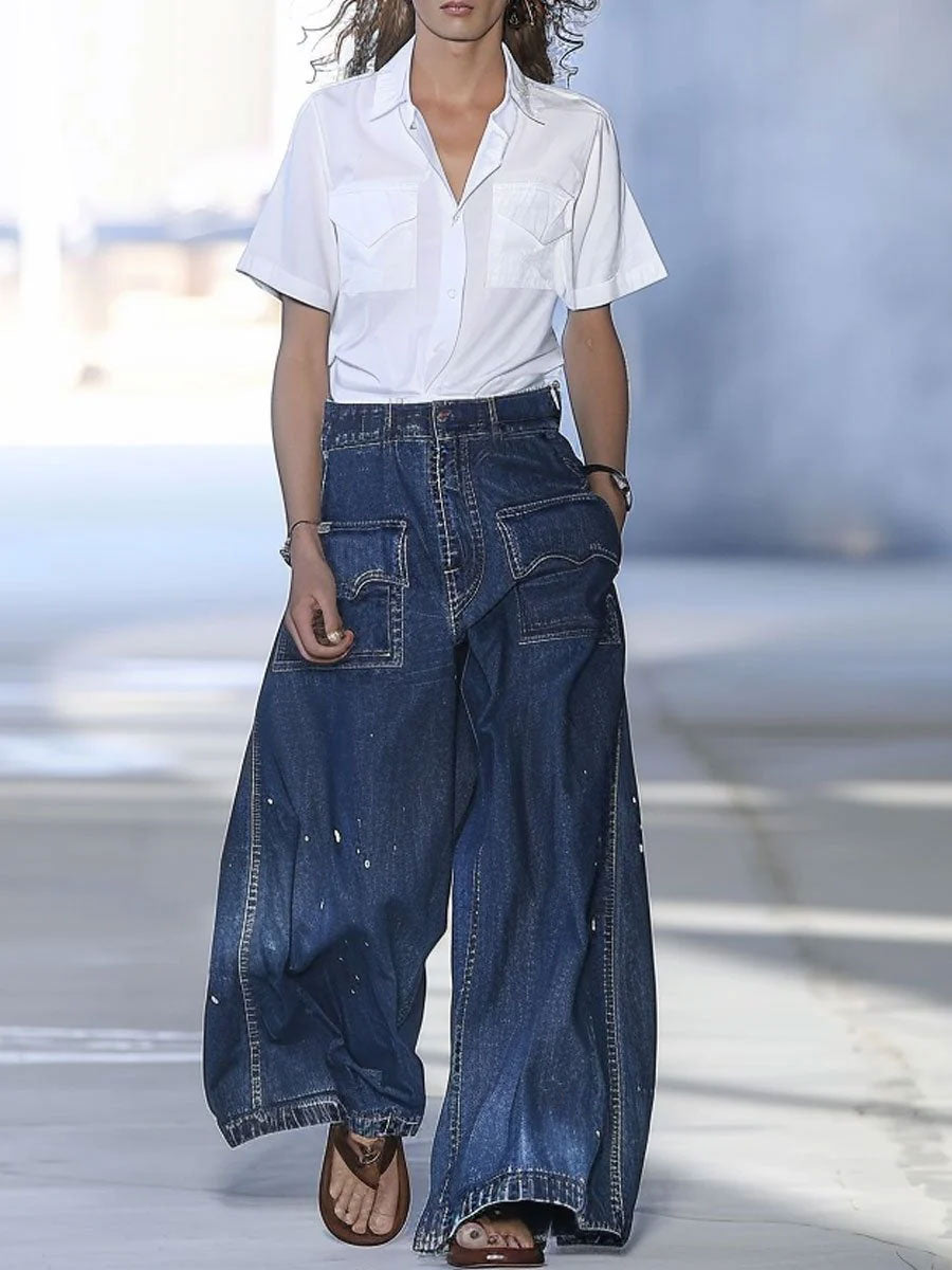 Frida | Women Relaxed Cargo Palazzo Pants