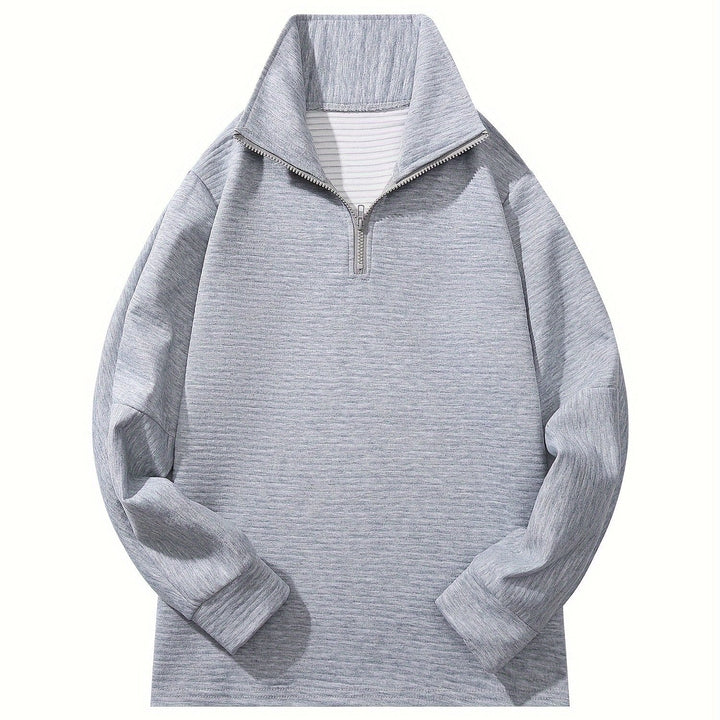 Leta | Women Ribbed Stand Half Zip Pullover