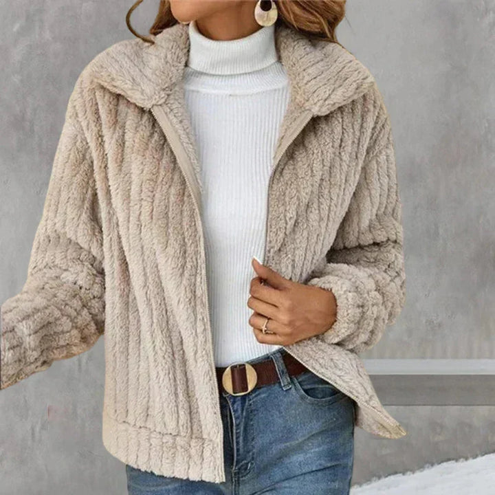 Yana | Women Zip Collar Fluffy Jacket