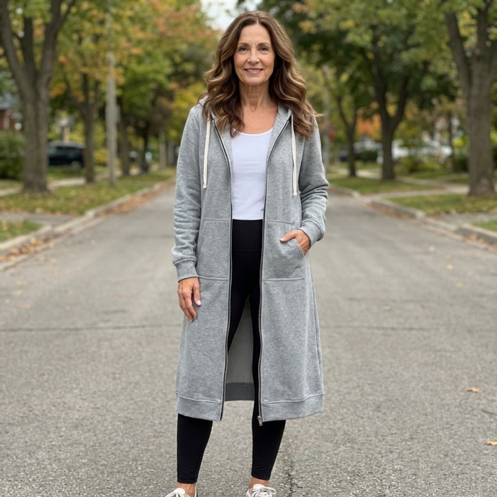 Tordis | Women Relaxed Zip Longline Cardigan