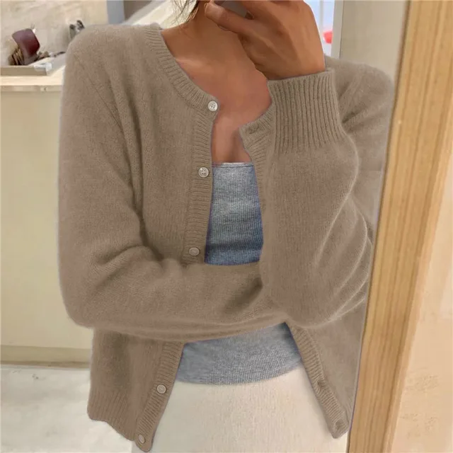 Pernille Women Open Front Long Knit Cardigan Sweater