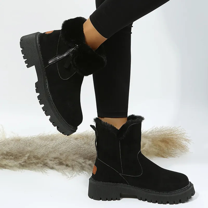 Thisbe | Women Faux Fur Trim Platform Boots