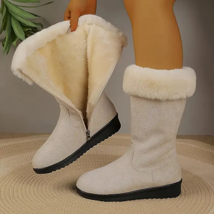 Live | Women Fur Cuff Mid Calf Boots
