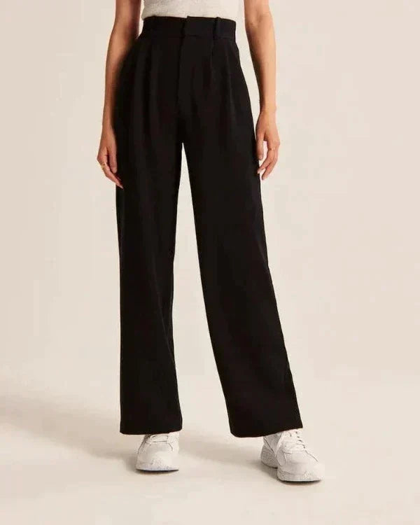 Lorene Women High Waist Pleated Wide Leg Dress Pants