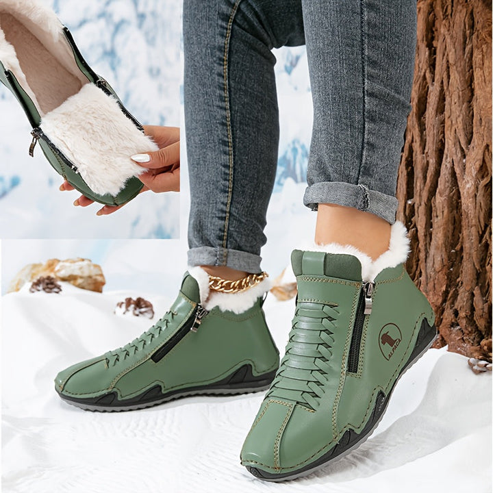 Laila | Women Fur Cuff Ankle Boots
