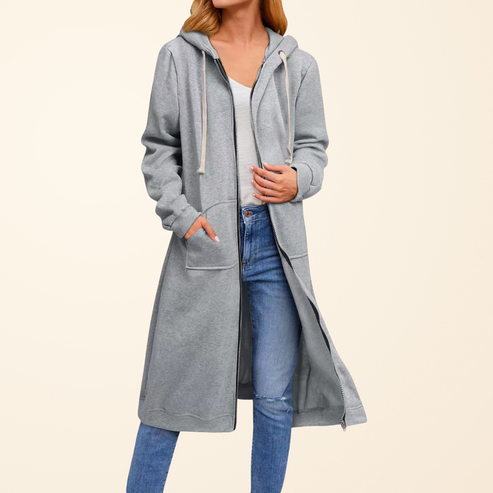 Tordis | Women Relaxed Zip Longline Cardigan
