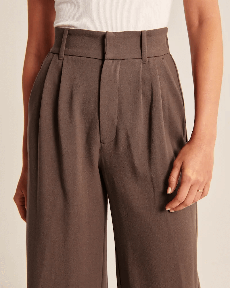 Lorene Women High Waist Pleated Wide Leg Dress Pants