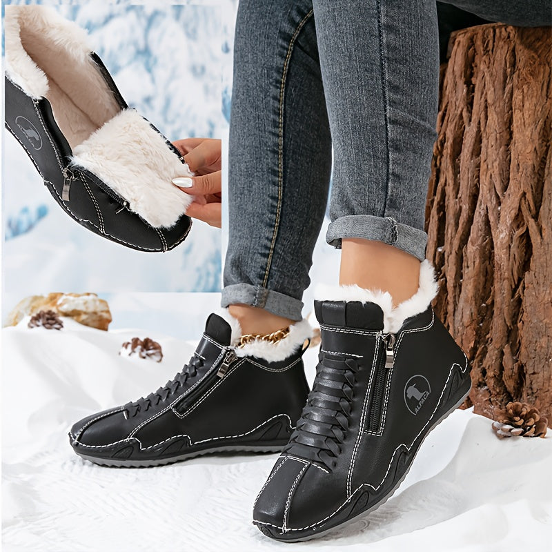 Laila | Women Fur Cuff Ankle Boots