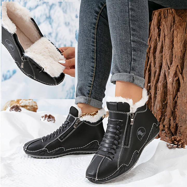 Laila | Women Fur Cuff Ankle Boots