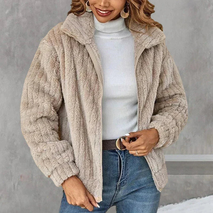 Yana | Women Zip Collar Fluffy Jacket