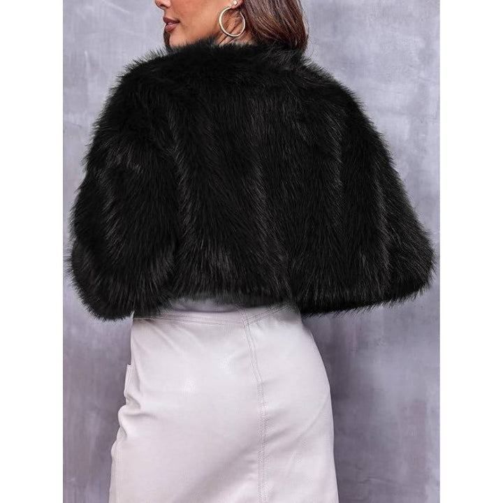 Liriel Women Cropped Shaggy Fluffy Jacket