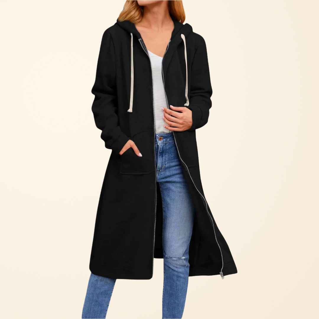 Tordis | Women Relaxed Zip Longline Cardigan