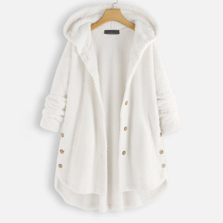 Inga | Women Hooded Button Fluffy Jacket