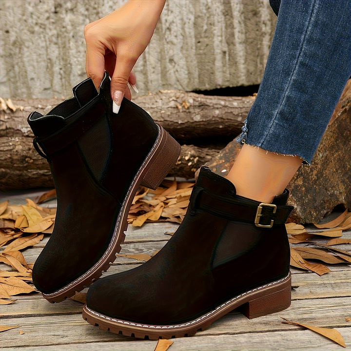 Carol | Women Buckle Chelsea Ankle Boots
