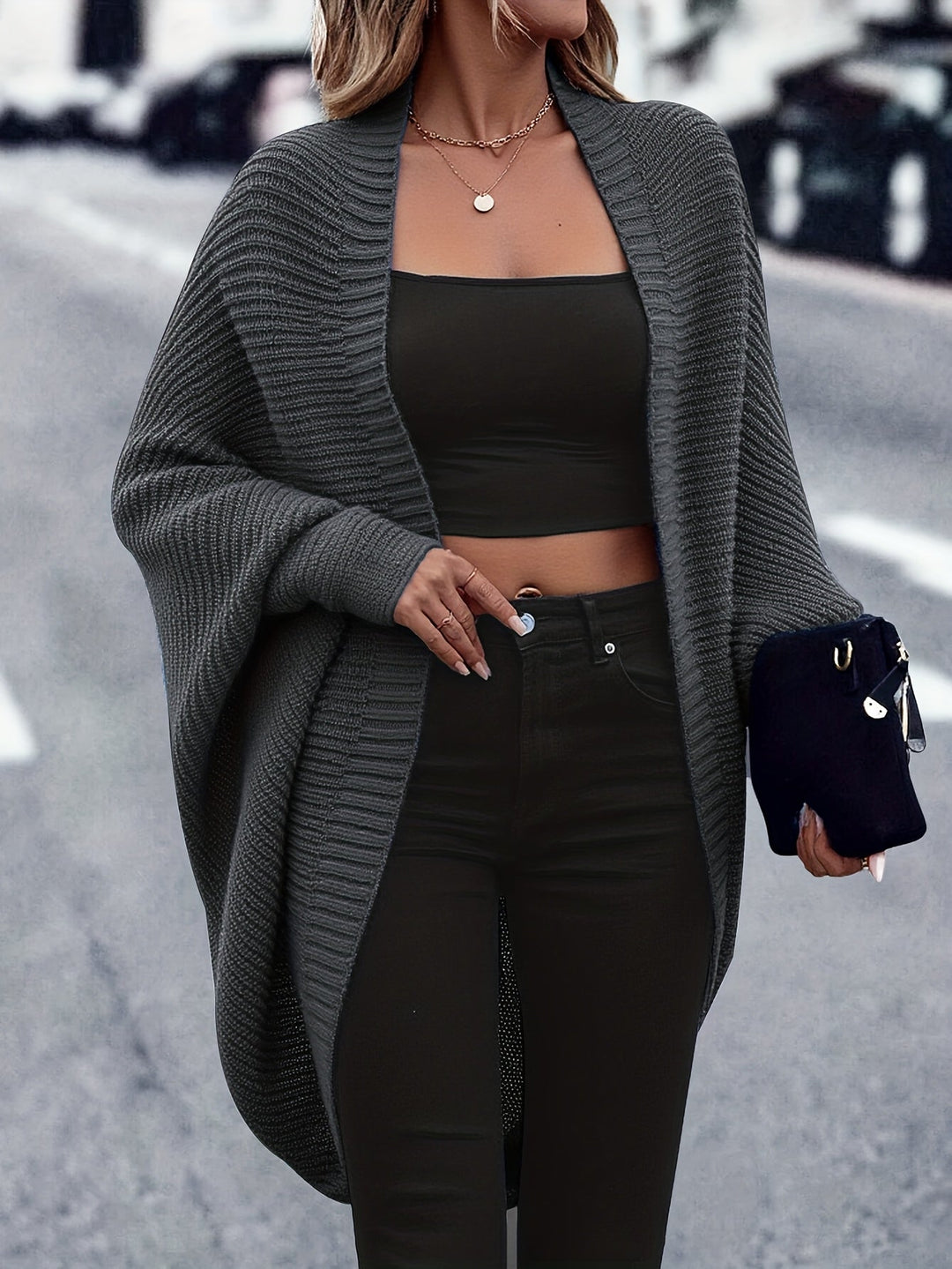 Marilyn Women Relaxed Fit Longline Open Front Cardigan