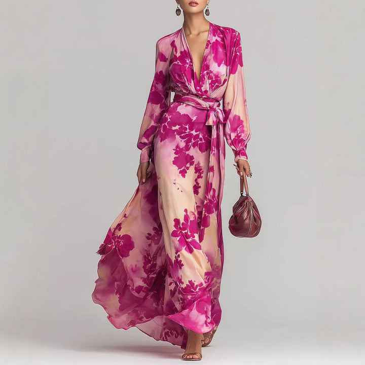 Psyche | Women Floral Chiffon Wedding Guest Dress
