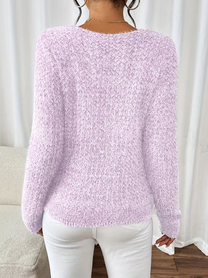 Roos | Women Textured V Neck Sweater
