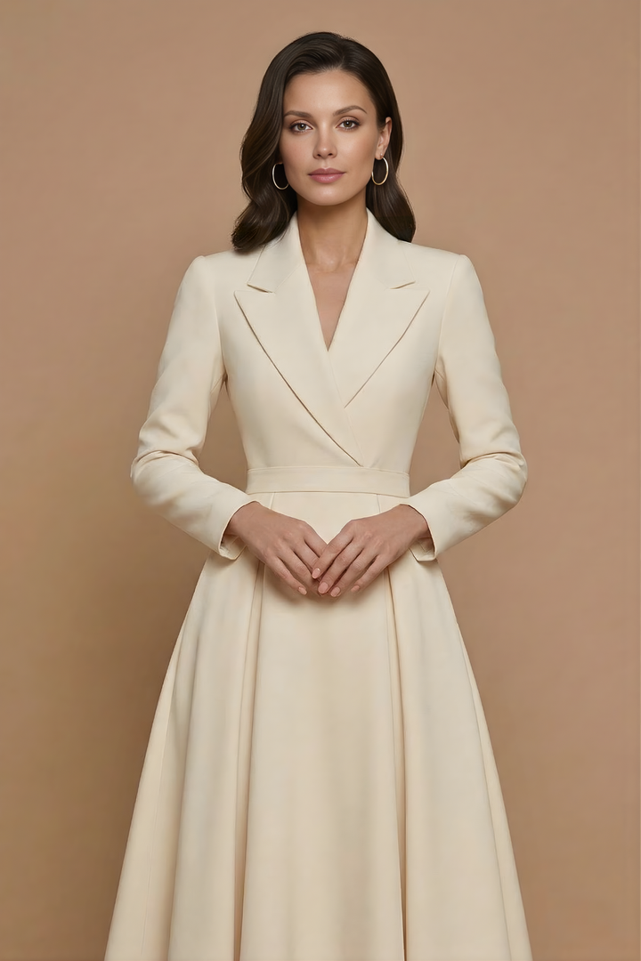 Judy | Women Lapel A Line Midi Dress