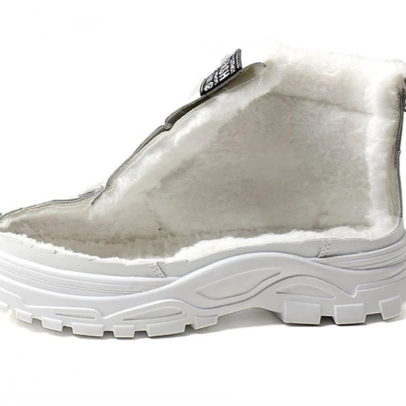 Kjellaug | Women Fur Cuff Lace Boots