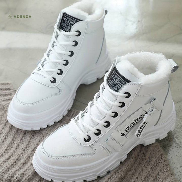 Kjellaug | Women Fur Cuff Lace Boots