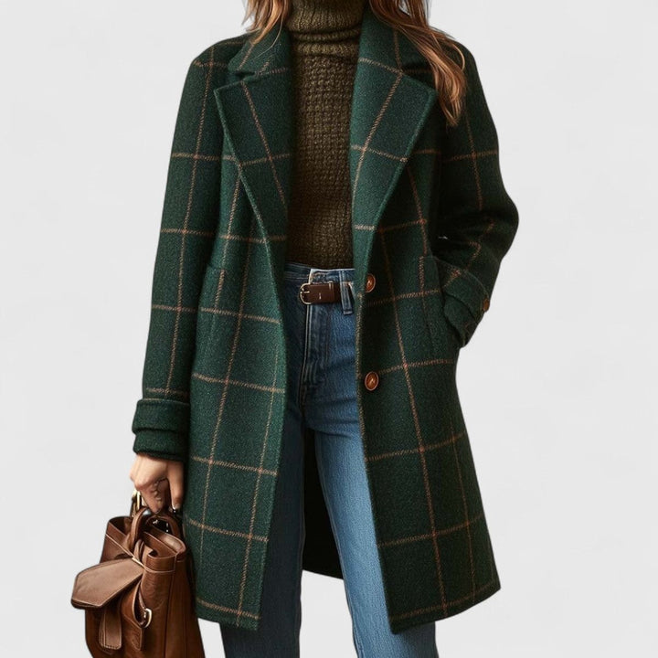 Peg | Women Plaid Notch Wool Coat