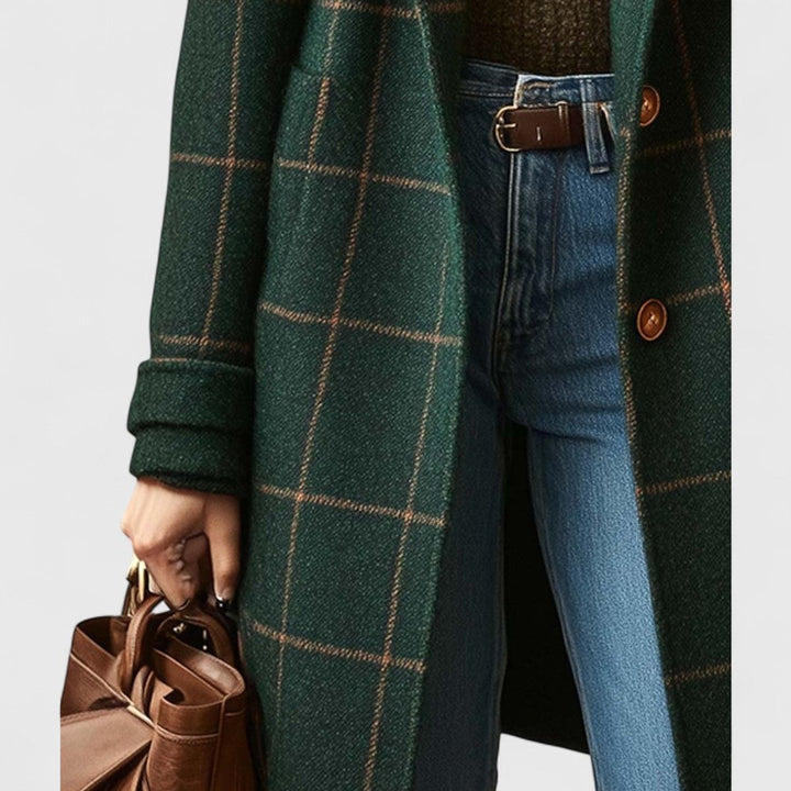 Peg | Women Plaid Notch Wool Coat