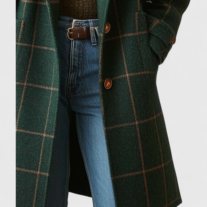 Peg | Women Plaid Notch Wool Coat