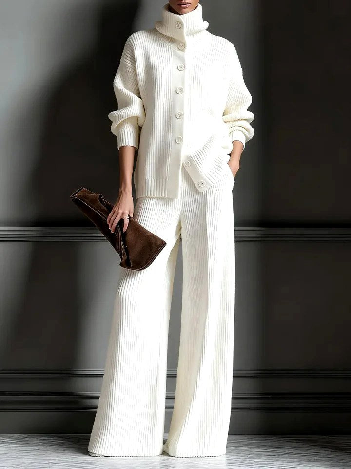 Wyn | Women Button Turtleneck Set