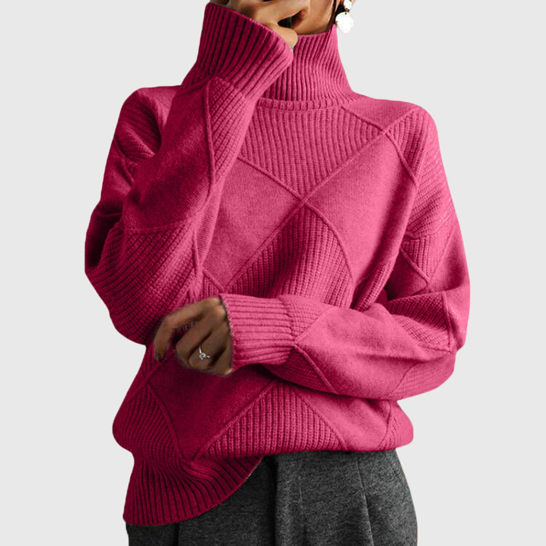 Mags | Women Diamond Knit Turtleneck