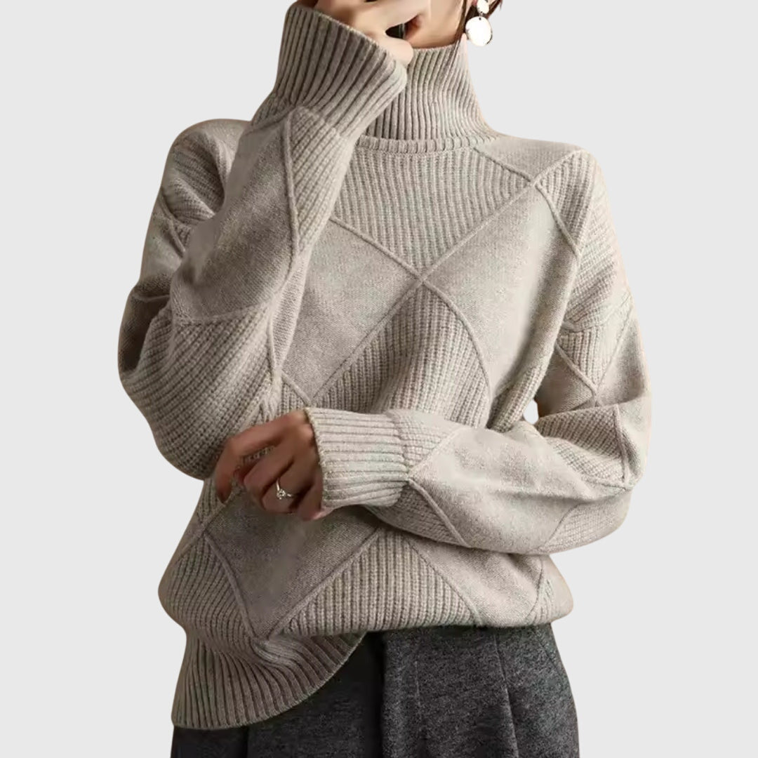 Mags | Women Diamond Knit Turtleneck