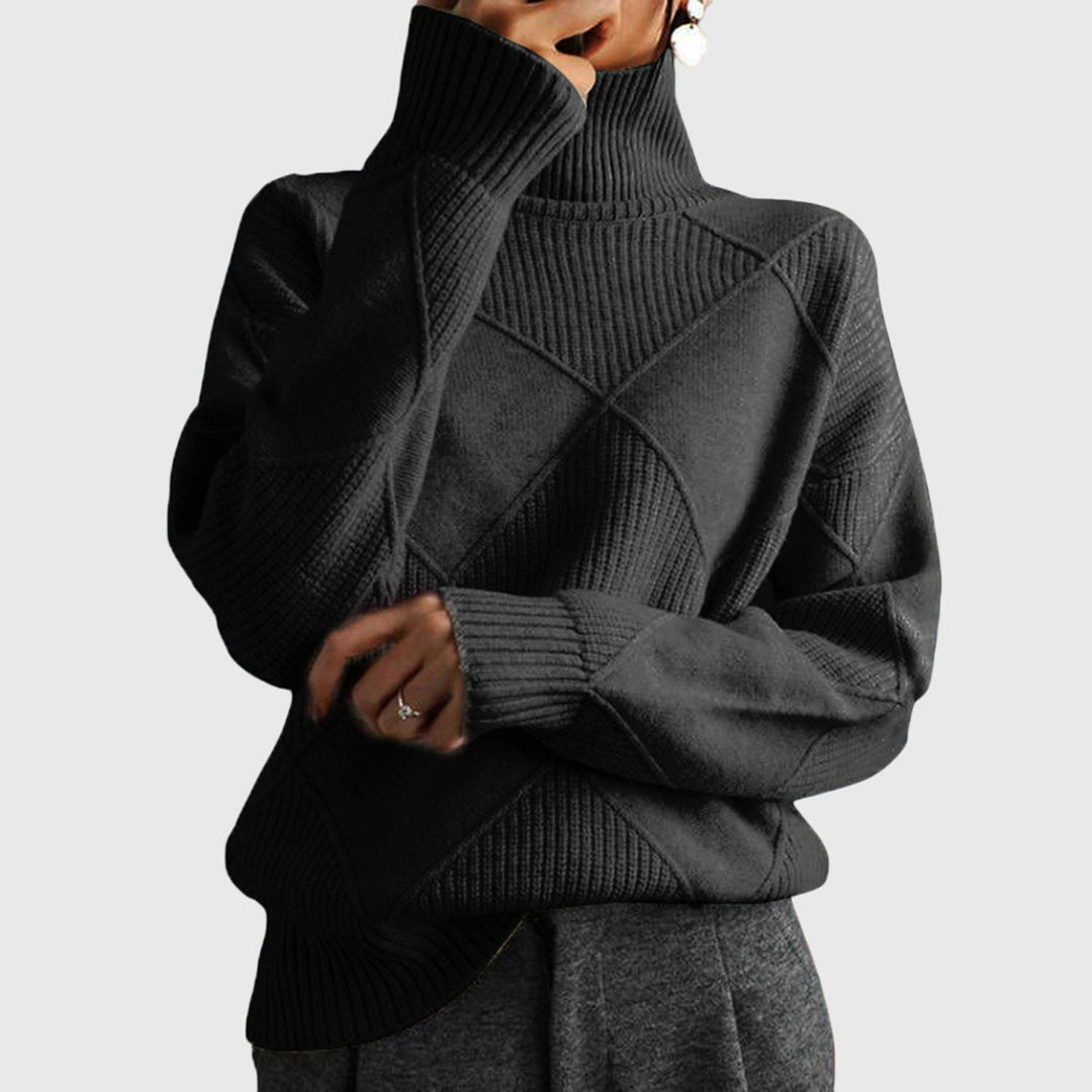 Mags | Women Diamond Knit Turtleneck