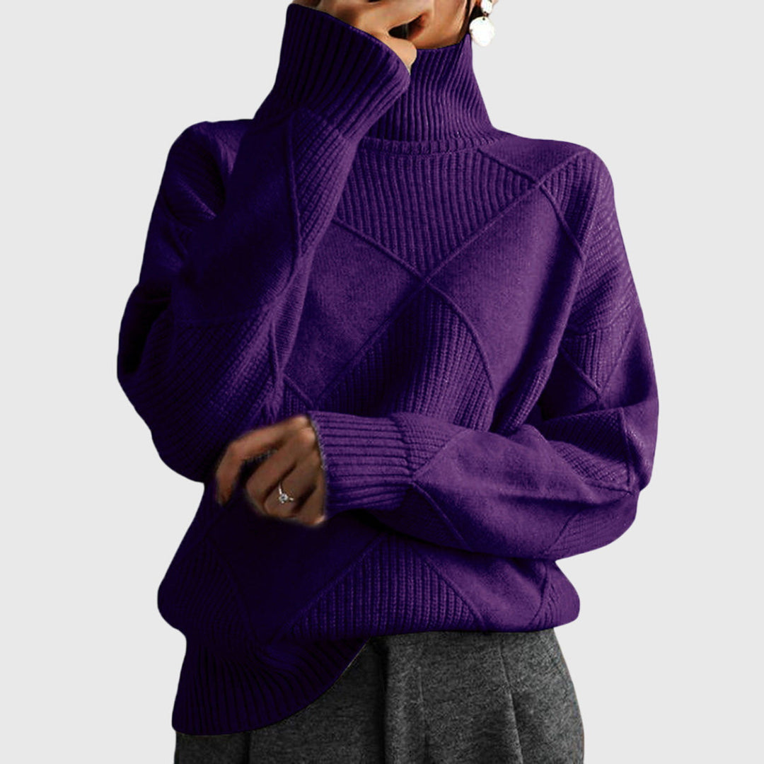 Mags | Women Diamond Knit Turtleneck