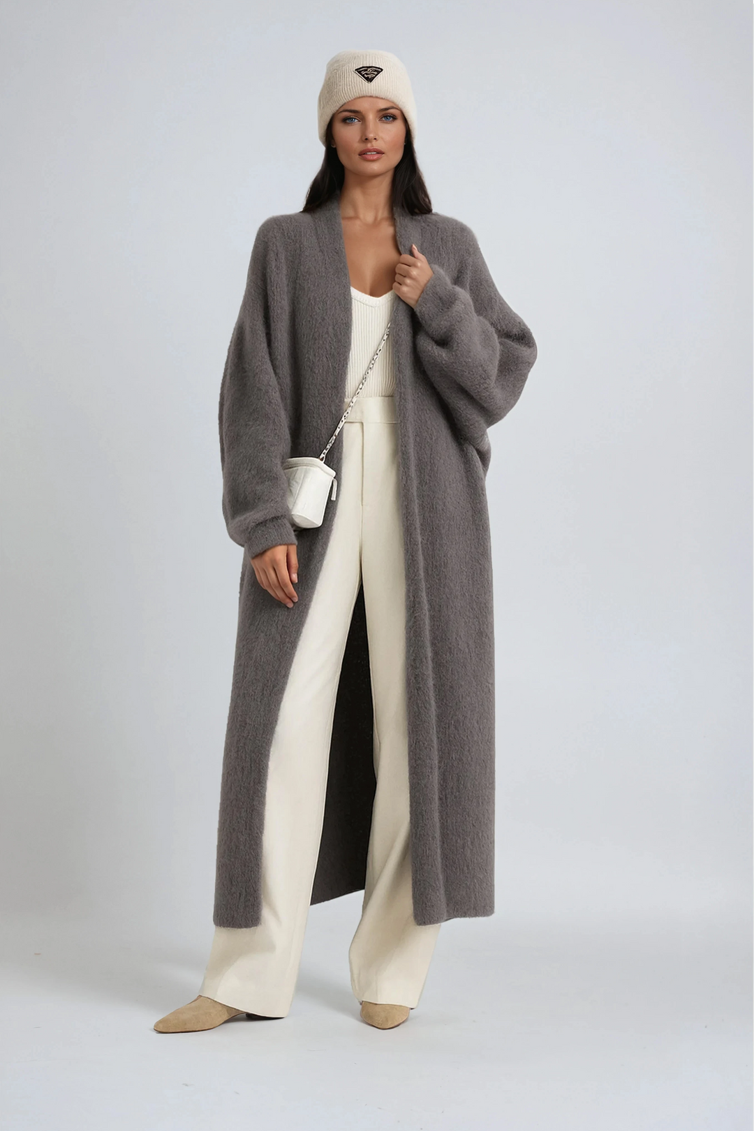 Anona | Women Open Front Longline Cardigan