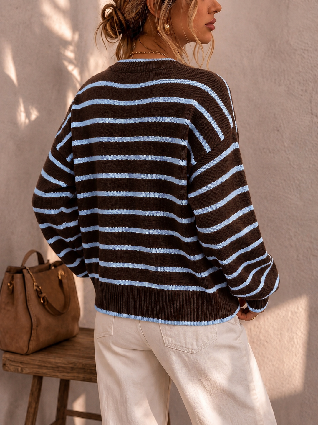 Meabh | Women Striped Button Cardigan