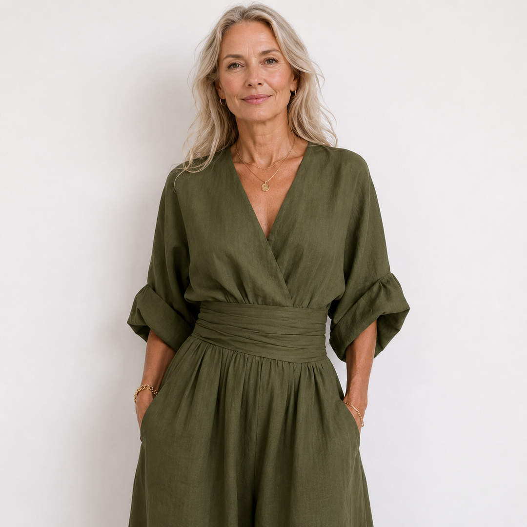 Hermione | Women Wide Leg Linen Jumpsuit