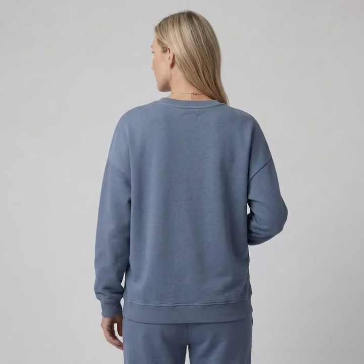 Everyday Maternity Crewneck Sweatshirt with Relaxed Fit and Ribbed Trim