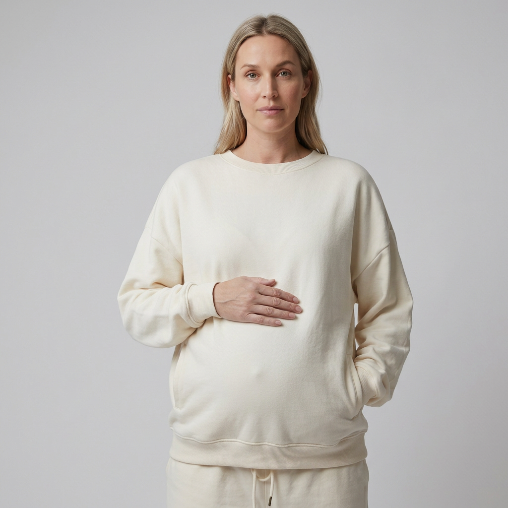 Everyday Maternity Crewneck Sweatshirt with Relaxed Fit and Ribbed Trim