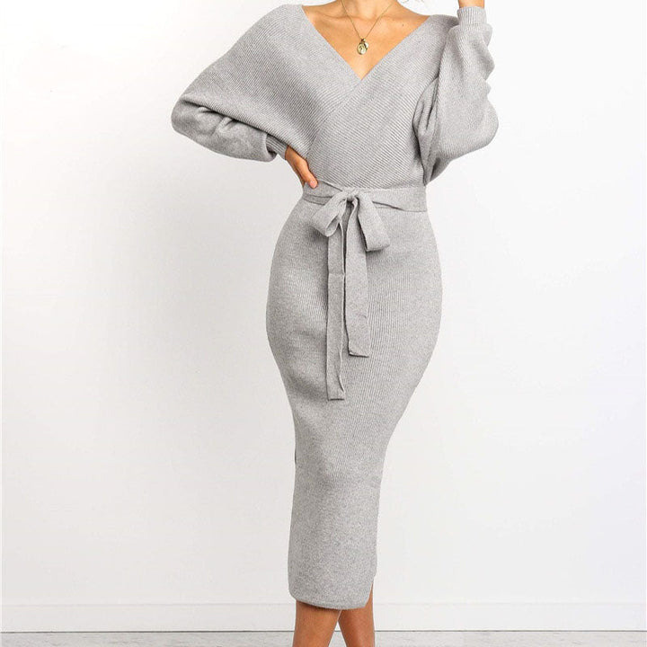 Zita | Women Wrap Belt Knit Dress