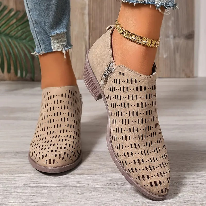 Elsa | Women Perforated Ankle Boots