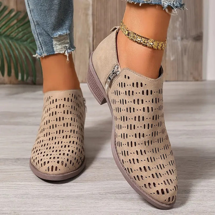 Elsa | Women Perforated Ankle Boots