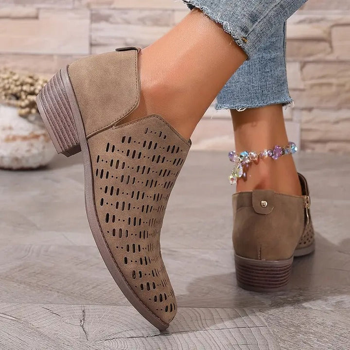 Elsa | Women Perforated Ankle Boots